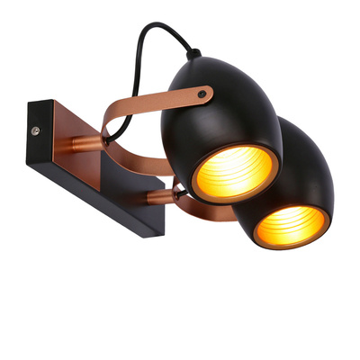 Verstellbare Spotlampe in Schwarz und Kupfer E14 2x40W Anica 92-81797