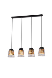 Hanging lamp black and gold glass 4xE27 Fresno
