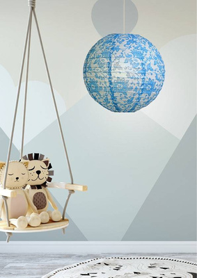 Paper lampshade blue flowers ball 35cm Cocoon Candellux 70-94066