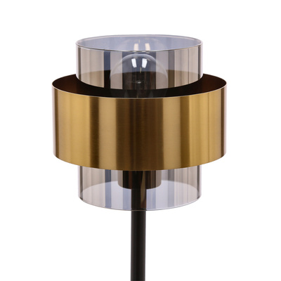 Spiega-Lampe aus schwarzem Messing, E27, farbloser Schirm