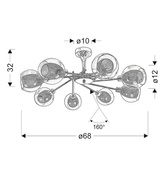 Lampa sufitowa chromowa szklany klosz koszyczek 8x40W E14 Ozzo 38-72283 
