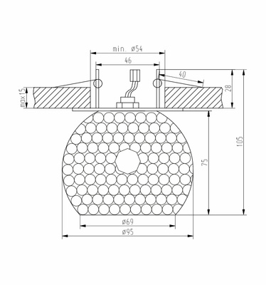 Durchbrochene Deckenleuchte Chrom mit bernsteinfarbenen Kristallen SK-74 Candellux 2203980