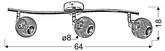 Deckenleuchte Candellux 93-06974 Novel Strip 3X40W G9 Chrom