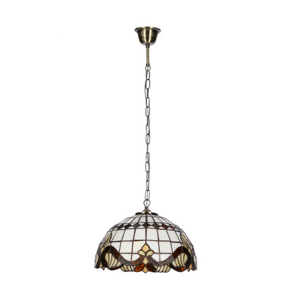 Marsala Lampa Wisząca 30 Patynowy 1X60 E27 Klosz Witrażowy