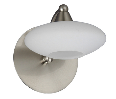 Wall lamp sconce 1X40W G9 satin-nickel+white glass ELISA 21-05857