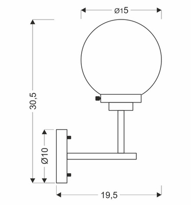Wandleuchte mattschwarz + patinierte E14-Glasabdeckung Lens 21-01283