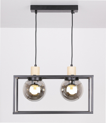 Lampa suspendata metal negru afumat 2xE27 Retro 2 32-00750