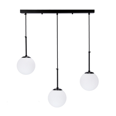 Pompei hanging lamp black 3X40W E27 white shade 33-09609