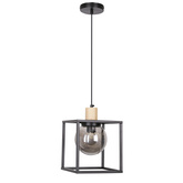 Hanging lamp black metal smoked Retro 2 31-00743