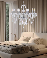Lustre en cristal doré 8xE14 Maria Teresa Candellux 38-94653