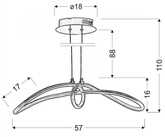 Silver adjustable pendant lamp LED 38W 4000K Slash Candellux 31-69887