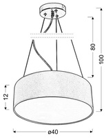 Hängelampe rund creme 40cm verstellbar 3x40W Kyoto Candellux 31-67739