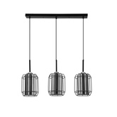 Lampa suspendata Jonera neagra 3x40 E27 abajur afumat 33-08435