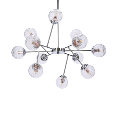 Plafoniera suspendata crom cu abajur de sticla 12x40W Best Candellux 30-64806