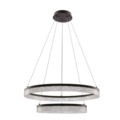 FROZI Pendant Lamp BLACK 38W 3000K LED Clear Crystals