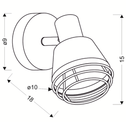 Kinkiet czarny klosz miedziany lampa E14 40W Neria 91-81384