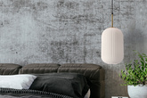 Lampa wisząca Cresto szklana pojedyncza do salonu i jadalni biało-złota