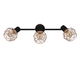 Lampa de perete cu banda tripla abajur negru cupru Acrobat 93-22219