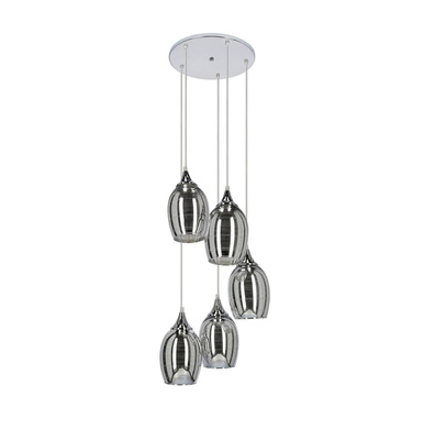 Hanging ceiling lamp chrome plate 5x60W Marina Candellux 35-60198