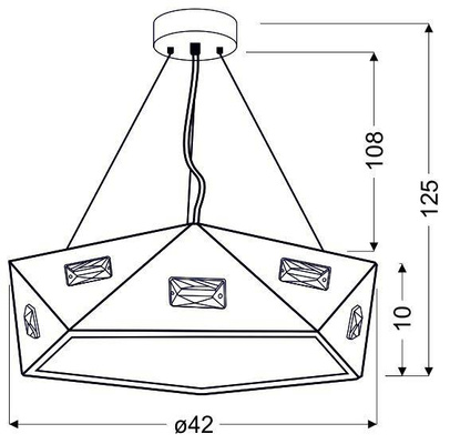 Hängelampe schwarz fünfeckig verstellbar 3x40W Nemezis Candellux 31-59130