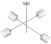 Plafonnier suspendu tige de selle nickel satiné 4x40W Sax Candellux 34-70692 