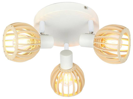 Plafonnier Atarri Candellux 98-68118 plafond en bois blanc 3xE14