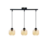 Lampa wisząca Marla potrójna z kloszami szklana czarna do salonu E27