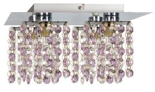 Chrome/violet ceiling lamp with crystals 4xG9 Classic 98-63154