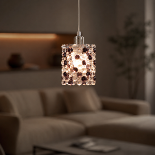 Lampa suspendata crom / cristale visiniu G9 Classic 31-97005