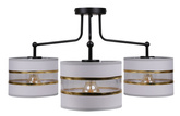 Lampa sufitowa czarny 3xE27 abażur biały + złoty Andy 33-00514