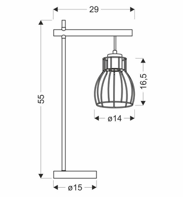 Lampe de table panier noir Bernita 41-80059