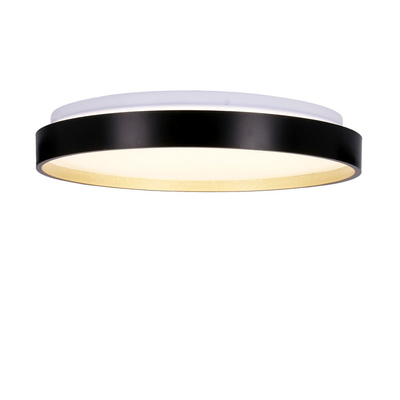 Florida ceiling lamp black and gold plafond 18w led 33 cm with white shade