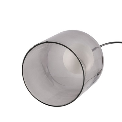 Lampa wisząca KLEA szklana – z grafitowym oraz mlecznym kloszem – nowoczesna lampa nad stół do salonu G9 LED