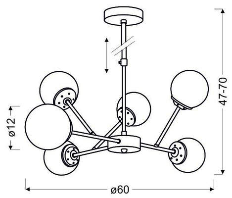 Hängelampe mit Chromglasschirmen 6x40W Best Candellux 36-67272