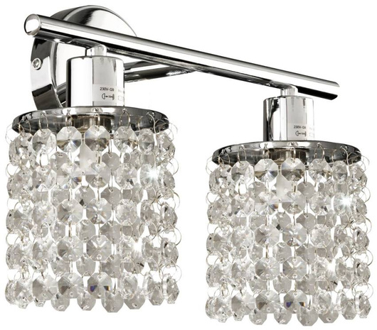 Double chrome wall lamp with white crystals Royal Candellux 92-28030