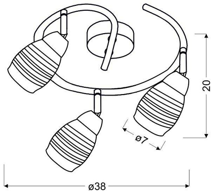 Plafonnier candellux jubilat 98-55705 spirale e14 led chrome