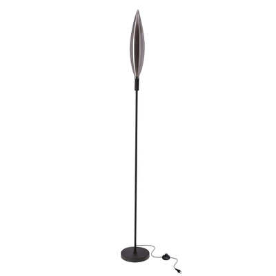 Nordic floor lamp grey smoked glass shade modern metal
