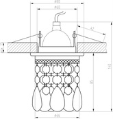 DECKENLEUCHTE CANDELLUX SK-64 CH/ROT MR16 CHROM. DECKE. DEKORATIVES TRANSPARENTES ROT MR16 50W