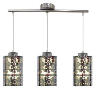 Suspension chromée avec abat-jour en verre 3D 3x40W Nocturno Candellux 33-57709