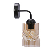 Wall lamp black with amber glass shade Felis 21-00163