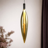 Suspension Nordic tube en verre or simple pour salon et chambre