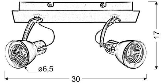 Wall lamp sconce strip 2X50W GU10 black/copper MARKUS 92-37442-M