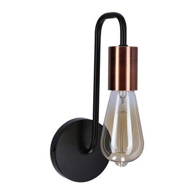 Wandleuchte, schwarze Metall-Wand-Einzellampenfassung, Herpe Candellux 21-66855