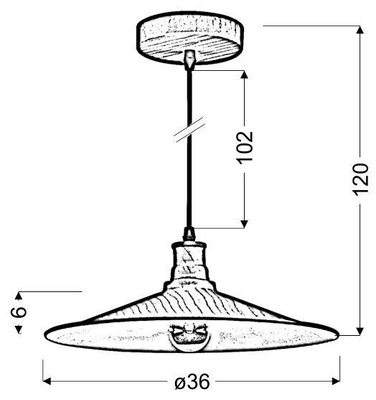 CEILING LAMP HANGING CANDELLUX BARN 31-42965 PLATE E27 BROWN