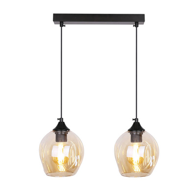 Glas-Hängelampe schwarz / braun 2xE27 Aspa 32-00590