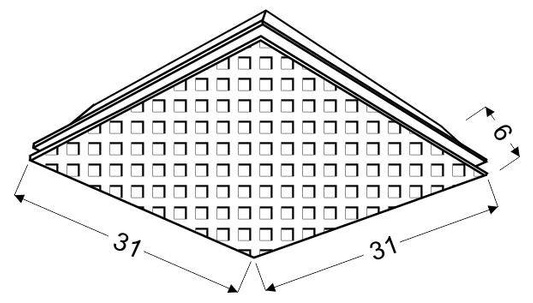 Plafon lustrany kwadrat LED ciepły Mosaic 10-30627