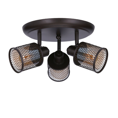 Plafoniera cafea aurie chihlimbar 3x40W Canabera Candellux 98-83098