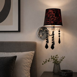 Wandleuchte Chrom-Veloursschirm 1x40W E14 Astor Candellux 21-80342