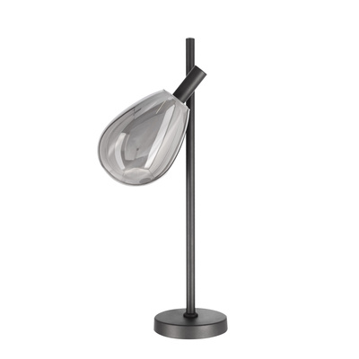 Night lamp Denso black glass with smoked shade minimalist