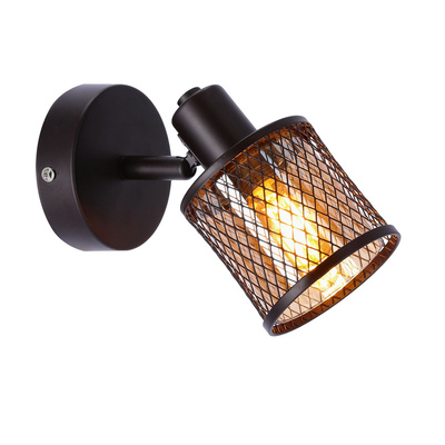 Wall lamp coffee gold with amber shade 1xE14 Canabera Candellux 91-81377